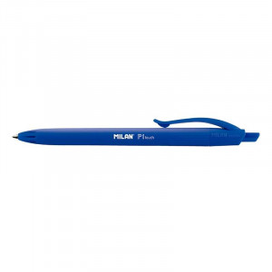 Milan P1 Touch Boligrafo de Bola Retractil - Punta Redonda 1mm - Tinta con Base de Aceite - Escritura Suave - 1.200m de Escritura - Color Azul