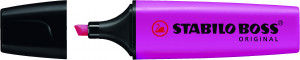 Stabilo Boss 70 Rotulador Marcador Fluorescente - Trazo entre 2 y 5mm - Recargable - Tinta con Base de Agua - Color Magenta Fluorescente