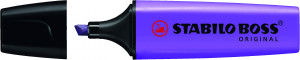 Stabilo Boss 70 Rotulador Marcador Fluorescente - Trazo entre 2 y 5mm - Recargable - Tinta con Base de Agua - Color Violeta Fluorescente