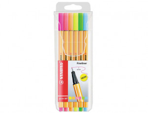 Stabilo Point 88 Pack de 6 Rotuladores de Punta Fina de Fibra - Colores Surtidos Neon