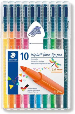 Staedtler Triplus Color 323 Pack de 10 Rotuladores de Punta Fina - Colores Surtidos