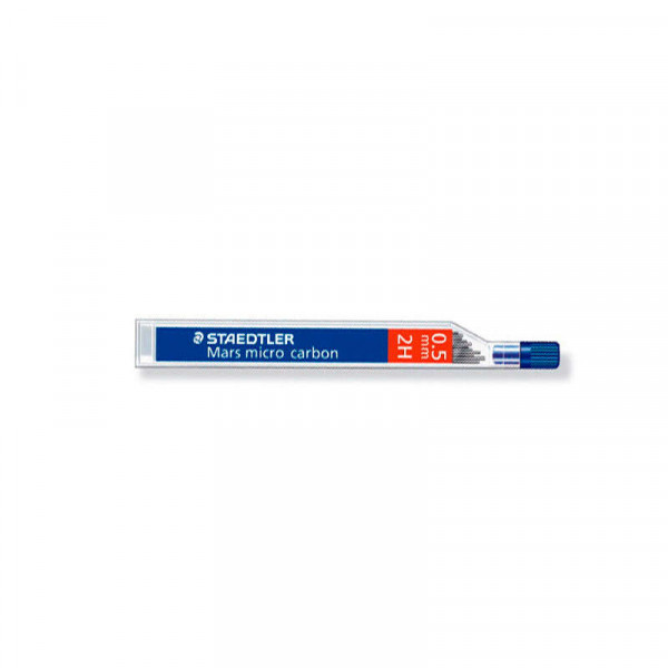 Staedtler Mars Micro Carbon 250 Tubo de 12 Minas de Grafito - Dureza 2H - Trazo 0.5mm - Alta Resistencia