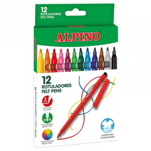Alpino Pack de 12 Rotuladores Escolares - Colores Surtidos