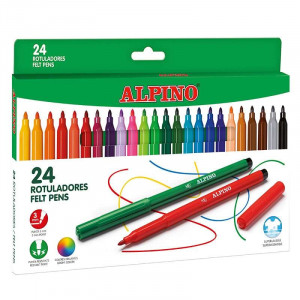 Alpino Pack de 24 Rotuladores Escolares - Colores Surtidos