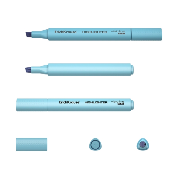 Erichkrause Visioline V-17 Pastel Marcador Fluorescente - Punta Biselada - Trazo de 0.6 a 4.5mm - Tinta a Base de Agua - Color Azul Pastel - Imagen 2