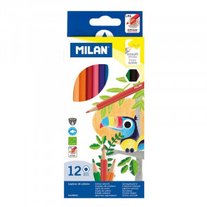 Milan Pack de 12 Lapices Hexagonales de Colores