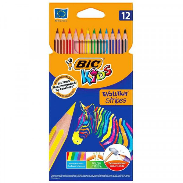 Bic Kids Evolution Stripes Caja de 12 Lapices