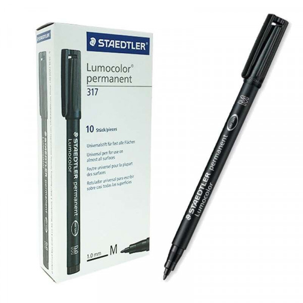 Staedtler Lumocolor 317 Rotulador Permanente - Punta Media Redonda - Color Negro - Imagen 2