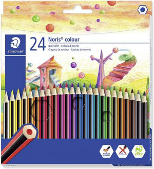 Staedtler Noris Colour 185 Pack de 24 Lapices Hexagonales de Colores