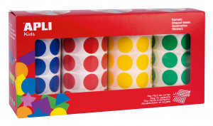 Pack rollos de gomets redondos Ø 20 mm amarillo, azul, rojo y verde 4 u.