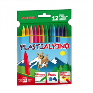 Alpino Pack de 12 Ceras PlastiAlpino para Niños