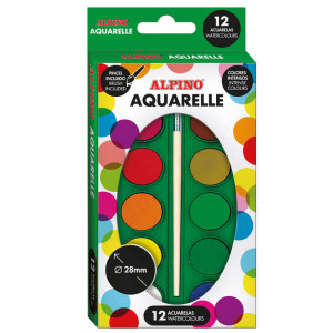 Alpino Pack de 12 Acuarelas - Incluye Pincel - Colores Surtidos