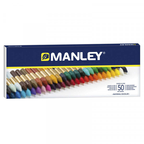 Manley Pack de 50 Ceras Blandas de Trazo Suave