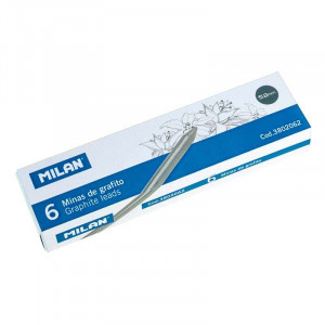 Milan Pack de 6 Minas de Grafito para Dibujo 5.2mm B - Alta Resistencia
