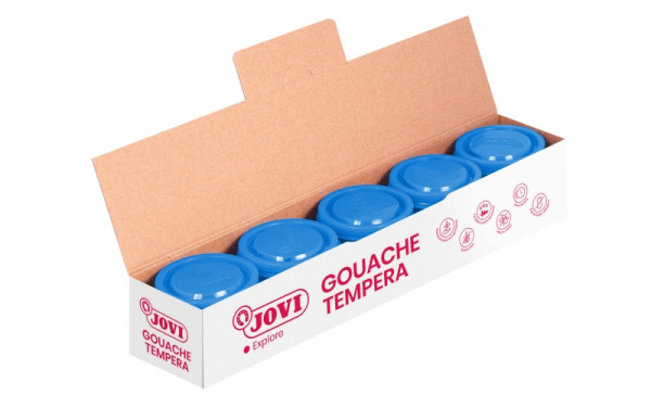 Jovi Bote de Tempera Escolar 35ml - Color Azul Cyan