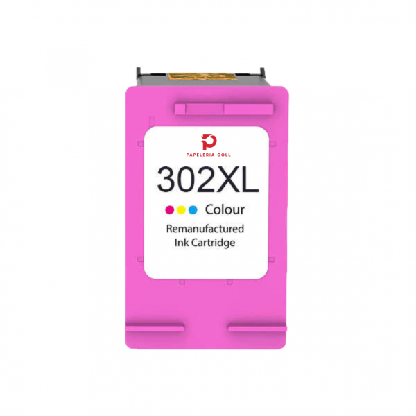 HP 302XL Color Cartucho de Tinta Remanufacturado - Muestra Nivel de Tinta - Reemplaza F6U67AE/F6U65AE