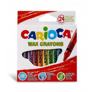 Carioca Pack de 24 Ceras de Colores - Lavables - Cuerpo de Ø 8mm