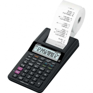 Casio HR-8RCE Calculadora Impresora de Sobremesa Compacta - Pantalla de 12 Digitos - Impresion de 2 Lineas por Segundo - Color Negro