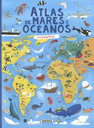 Atlas de mares y oc?anos con pegatinas