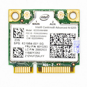 TARJETA WIRELESS INTEL 6205 62205ANHMW 802.11N | 631954-001