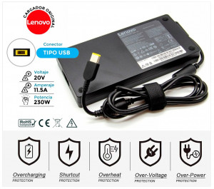 CARGADOR LENOVO 230W ORIGINAL SQUARE ( USB ) | 20 / 11.5A