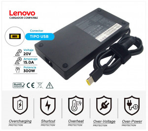 CARGADOR LENOVO 300W COMPATIBLE | 20 / 15A | SQUARE ( USB )