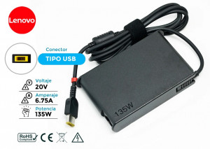 CARGADOR LENOVO ORIGINAL SLIM 135W 20V 6.75A SQUARE ( USB AMARILLO ) REACONDICIONADO ? 00HM688 00HM686