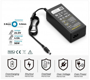 CARGADOR | 24V / 4.0A | 96W | 5.5mm x 2.5mm