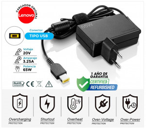 CARGADOR LENOVO TRAVEL ORIGINAL 65W  | 4X20H15596