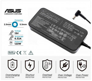CARGADOR COMPATIBLE ASUS SLIM SERIES | 19V / 6.32A | 5.5 x 2.5mm | 120W