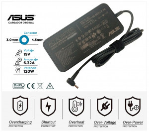 CARGADOR ORIGINAL ASUS SLIM SERIES | 19V / 6.32A | 4.5 x 3.0mm | 120W