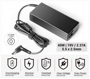 CARGADOR TOSHIBA COMPATIBLE | 19V / 2.37A | 5.5 x 2.5mm | 45W