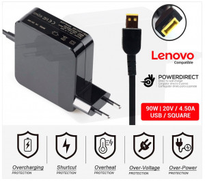 CARGADOR LENOVO COMPATIBLE | 20V / 4.5A | SQUARE | 90W DIRECTO A PARED ( SIN CABLE )