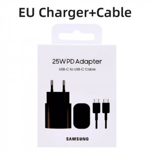 CARGADOR 25W PD ULTRARAPIDO SAMSUNG EP-T2510XBEGEU + CABLE USB-C A USB-C