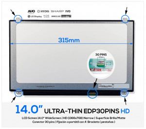 PANTALLA 14.0" | LG LP140WHU (TP)(B2) ( REACONDICIONADA )