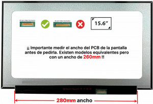 PANTALLA 15.6" LED SLIM HD EDP 30 PINS NARROW 350MM | SIN PESTA?AS