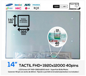 PANTALLA 14.0 INNOLUX N140JCN-GE9 REV. C1
