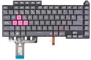 TECLADO LATINO ASUS ROG 5R G513 G513Q G513QY G513QM G533 SERIES RETROILUMINADO COLOR ROSA MODELOS A?O 2021