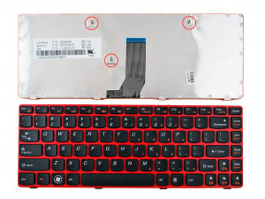 TECLADO INGL?S LENOVO | IDEAPAD Z480 NEGRO | MARCO ROJO