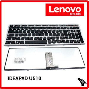 TECLADO ESPA?OL LENOVO | IDEAPAD U510 | NEGRO | CON MARCO PLATA
