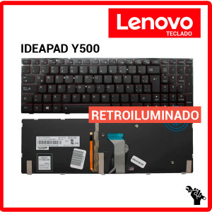 TECLADO ESPA?OL LENOVO | IDEAPAD Y500 | NEGRO | CON MARCO NEGRO | RETROILUMINADO
