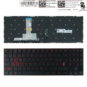 TECLADO ESPA?OL LENOVO LEGION  Y520 Y520-15IKB Y720-15IKB R720 R720-15IKB SERIES | NEGRO SIN MARCO RETROILUMINADO ROJO