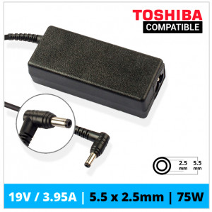 CARGADOR TOSHIBA COMPATIBLE | 19V / 3.95A | 5.5 x 2.5mm | 75W