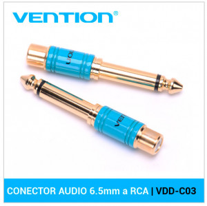 VENTION CONECTOR DE AUDIO 6.5mm MACHO A RCA | VDD-C03